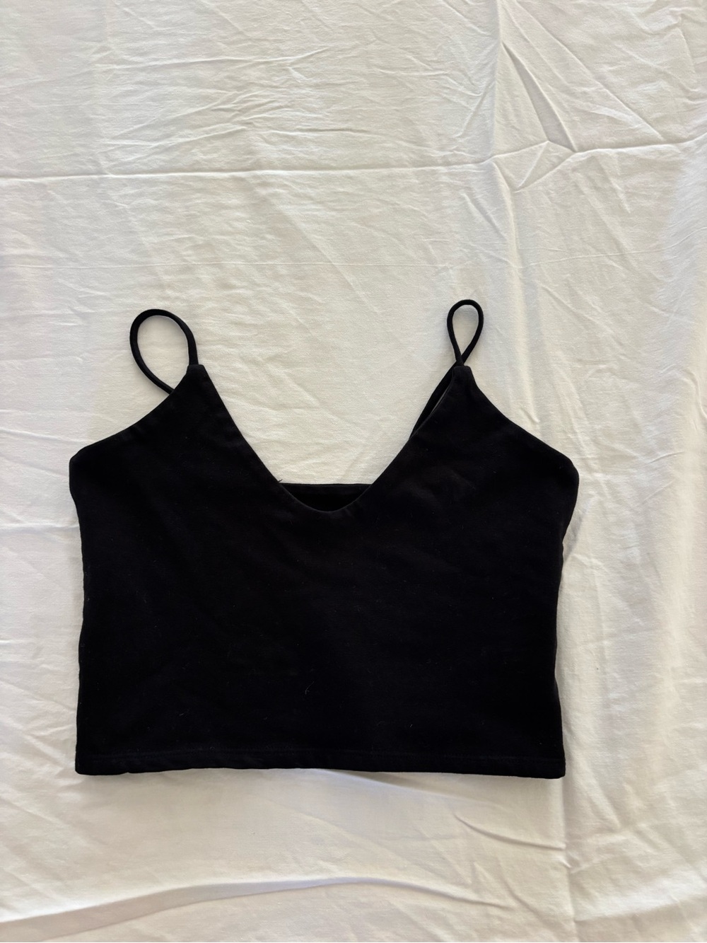 Black V-Neck Crop Cami Top - Women